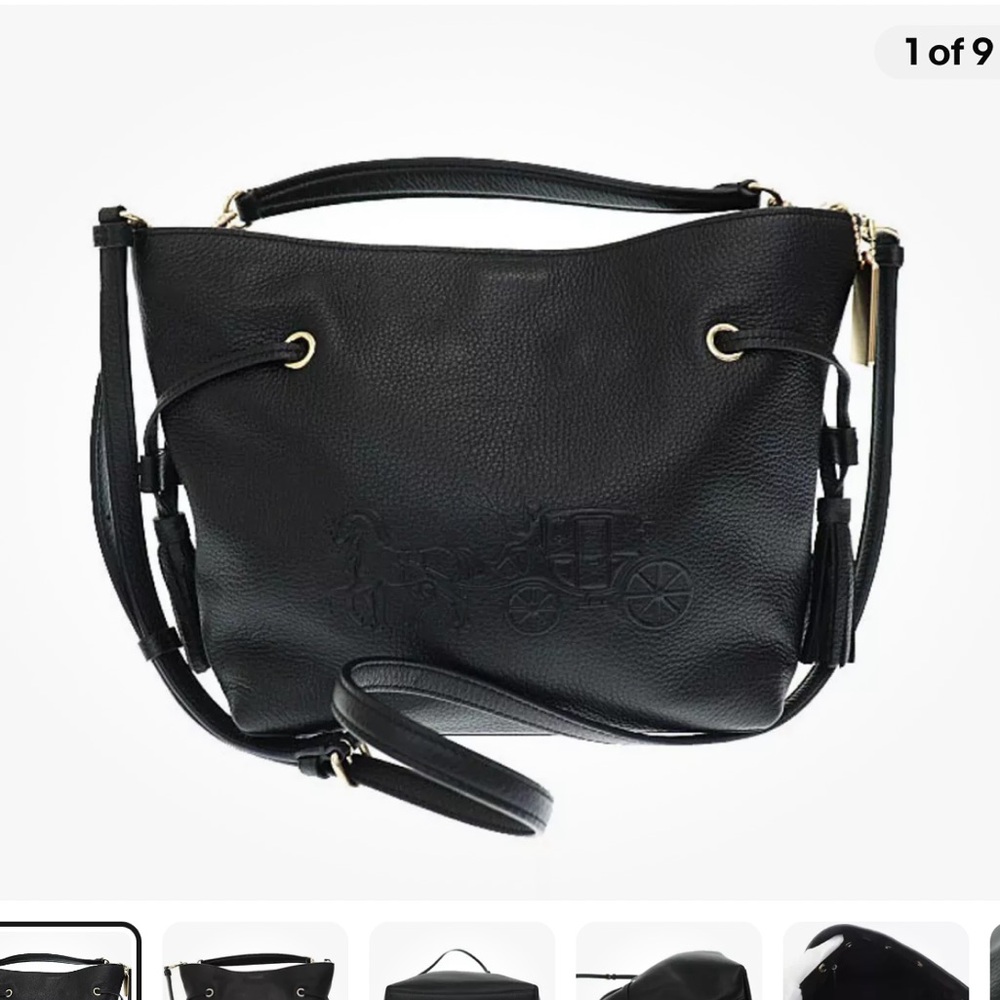 Black Coach Bag Soft Pebbled, cross body - only used once!!